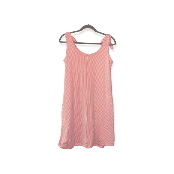 WANDERING DREAMS Red & White Striped Dress with Shoulder Tie Details M NWOT - Picture 4 of 7